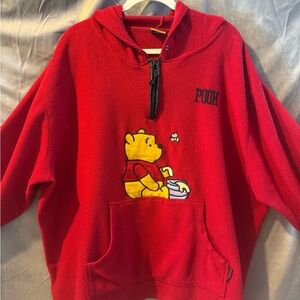 Vintage Disney Pooh 1/4 fleece hoodie pull over women’s plus size 26w
